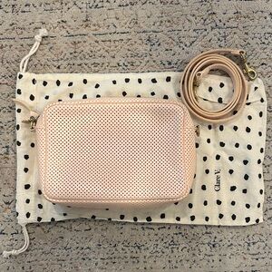 Clare V Blush Perforated Crossbody Bag